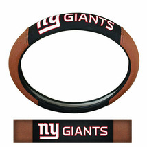 NFL New York Giants Embroidered Pigskin Steering Wheel Cover by Fanmats - £27.49 GBP