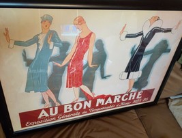 Vintage Au Bon Marche Fashion Exposition Generale Poster Art Rene Vincent Rare - £5,584.47 GBP