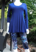 Soft Surroundings Long Sleeve Top (Perfect A-Line Top), XS, navy color, EPC - £8.08 GBP