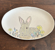 Spectrum Designz  Easter Bunny Floral  Spring Oval Serving Platter Tray ... - £29.49 GBP