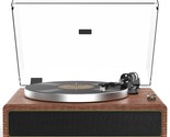 All-In-One Record Player Turntable With Built-In Speakers Vinyl Record P... - $299.24