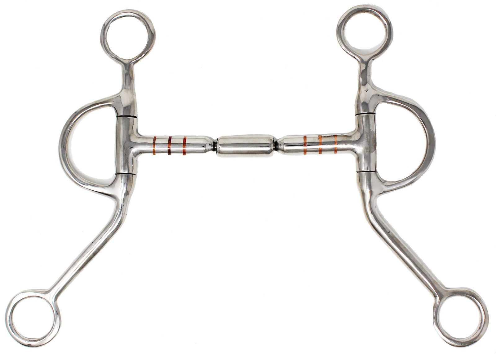SS 5&quot; Comfort Jointed Swivel Mouth Curb Roller Training Copper Horse Bit... - $21.77