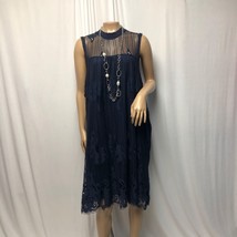 Maurices Lace Dress Womens 3 Navy Blue Sleeveless Lined Shift - £13.90 GBP