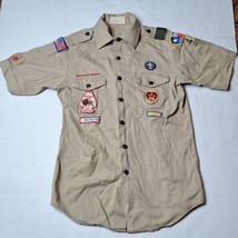 Vintage BSA Boy Scouts of America USA Men&#39;s Adult Uniform Shirt Size S Texas 491 - £31.31 GBP