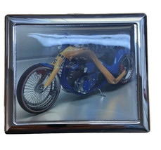 Cigarette Case Motorcycle Colored Cover Latched Metal NEW - £6.16 GBP