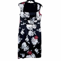 White House Black Market Women Dress Square Neck Pencil Floral Midi Sati... - $43.55