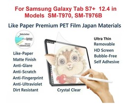 Paper Feel Matte Film Anti-Glare Screen Samsung Galaxy Tablet S7 Plus 12.4 in - £12.50 GBP