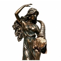 Tyche Luck Fortuna Greek Goddess Statue Sculpture Figurine Bronze Finish... - £62.78 GBP