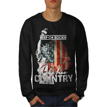Wellcoda Keep On Rocking USA Mens Sweatshirt, America Casual Pullover Jumper - £24.06 GBP+