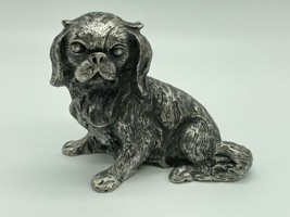 Large Pewter Peltro Italy Figure figurine dog Pekingese 2.5 in tall by 3... - $37.36