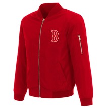 MLB Boston Red Sox Lightweight Nylon Bomber  Jacket Embroidered Logo Red - £94.08 GBP