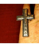 Mink Pink size 6 silver vintage cross ring~Absolutely gorgeous when worn! - £25.83 GBP