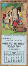 March 1946 Calendar Paul Webb Mountain Boys Golden West Box Co. San Fran... - $18.04