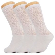 Diabetic Crew Socks - Loose Fit, Non-Binding Top, Soft &amp; Breathable 3 Pairs - £13.97 GBP