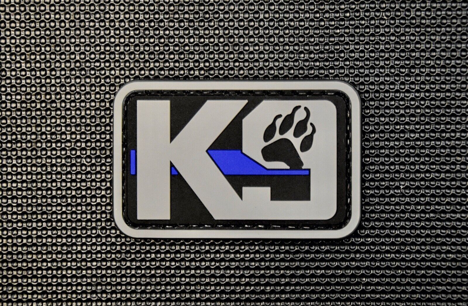 K9 Subdued Thin Blue Line Paw PVC Rubber Patch Police Dog Handler Harness - $7.66