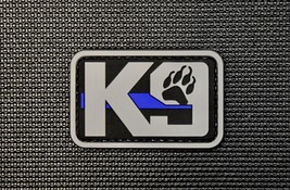 K9 Subdued Thin Blue Line Paw PVC Rubber Patch Police Dog Handler Harness - £6.10 GBP