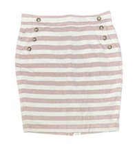 Ann Taylor LOFT Pink White Striped Nautical Sailor Pencil Skirt Summer S... - $24.74