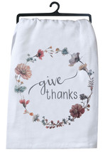 KAY DEE DESIGNS &quot;Give Thanks&quot; Floral R4123 Flour Sack Towel~Large 26&quot;x26″Cotton - £7.54 GBP
