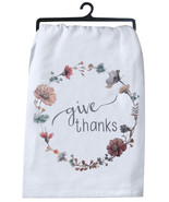 KAY DEE DESIGNS &quot;Give Thanks&quot; Floral R4123 Flour Sack Towel~Large 26&quot;x26... - £7.69 GBP