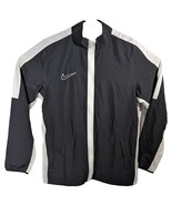 Nike Running Jacket Mens Sz Large Zip Up Black with Stripe White Workout... - $34.65