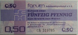 Germany 0.5 Mark Ddr Forum Check Banknote 1979 Unc Condition Xrare Nr - $18.45