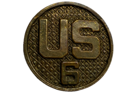 CIRCA 1919-1937, U.S. ARMY, US, 6th REGIMENT, TYPE II, COLLAR DISK - $277.32 MXN
