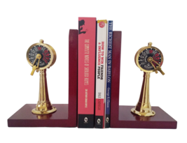 Vintage Nautical Telegraph Bookend on Red Wooden Stand - £62.90 GBP