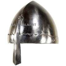 Medieval Norman Nasal Helmet Head Armor Silver Large by Nauticalmart - £61.39 GBP