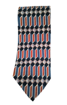 Geoffrey Beene Men&#39;s Tie Classic Style 100% Silk Multicolor Geometric 4&quot; x 57&quot; - £9.27 GBP