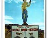 Gigante Cowboy Firmare Welcome A Lakeview Oregon O più Alto Town Cromo C... - $17.35