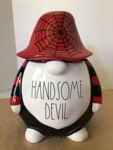 New Rae Dunn Gnome Handsome Devil Cookie Jar Canister Halloween Web 11” Large - £26.04 GBP