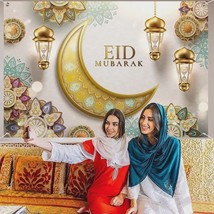 5x3ft Vinyl Eid Mubarak Backdrop Moon Worship Photography Background Eid... - $20.57