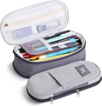 Mr. Pen Pencil Case Large Fabric Pencil Pouch Large Grey Pen Bag School  - $312.48 MXN