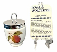 Royal Worcester UK Evesham Porcelain Egg Coddler &amp; Lid W Instructions 3 Inch - £28.04 GBP