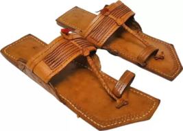 Mens Kolhapuri Leather chappal handmade HT55 Flat ethnic Shoes US size 7-12 - £28.94 GBP