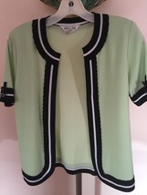 Exclusively Misook Petite Open Top Acrylic Mint W/BLACK/WHITE Accent Sz Small - £38.93 GBP