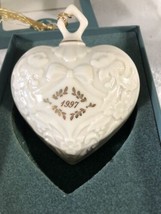 Vintage New 1997 Lenox Christmas Ornament Puffy Heart W/Box &amp; Foam Made ... - $11.29
