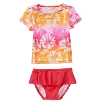 NWT CRAZY 8 Girls Floral Rashguard Tankini Bikini Swimsuit Set 6-12 Months - £8.75 GBP