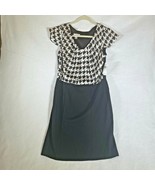 ALYX NWT Black &amp; White Houndstooth Pattern Cap Sleeve Knee Length Dress ... - $266.17 MXN