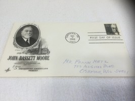 1966 US First Day Cover $5 Stamp #1295 John Bassett Moore Art Craft Cach... - £11.07 GBP
