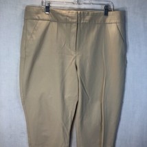Chico&#39;s Size 3R 16R Beige Dress Pants Cotton Blend - £19.46 GBP