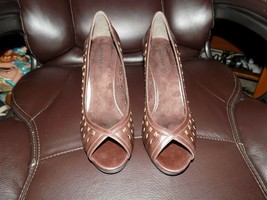 Madden Girl Dark Brown Pippiee Open Toe Heels Size 9.5 Women&#39;s NWOB - £26.17 GBP