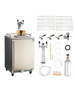 VEVOR Triple Tap Commercial Kegerator, D-System, 160L, 5lbs CO2, Multi-Keg - $1,280.99
