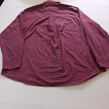 Chaps Easy Care Button-Down Collar Men's Plaid Long Sleeve Red Shirt Size Large image 2