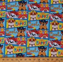 Cotton Paw Patrol Characters Happy Cool Dude Fabric Print by the Yard D602.35 - £11.14 GBP