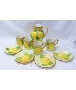 Italy Lemon Pitcher 10-1/4&quot; 4 Mugs 4-3/4&quot; 4 Plates 8&quot;  Lot of 9 - $715.90 MXN