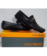 Robert David Men&#39;s  Weave  Loafers Dress Shoes Black Size 10.5 M - £33.95 GBP