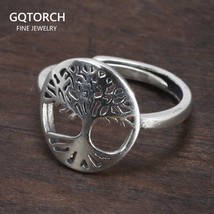 Real 925 Sterling Silver Tree of Life Ladies Ring Hollow Design Viking Jewelry R - £20.27 GBP