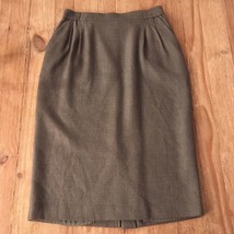 Vintage Howard Wolf Skirt Straight Midi Textured Worsted Wool Rayon Oliv... - £29.93 GBP