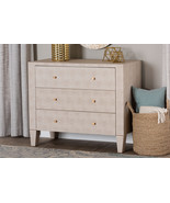 Easton Modern Beige Faux Shagreen 3-Drawer Storage Cabinet - $11,187.04 MXN